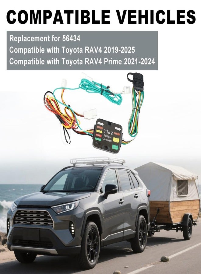 WATERWICH 4 Way Trailer Wiring Harness Compatible with 2019-2023 Toyota RAV4 and 2021-2023 Toyota RAV4 Prime, 56434 4-Pin Trailer Hitch Wiring Harness - Image 2