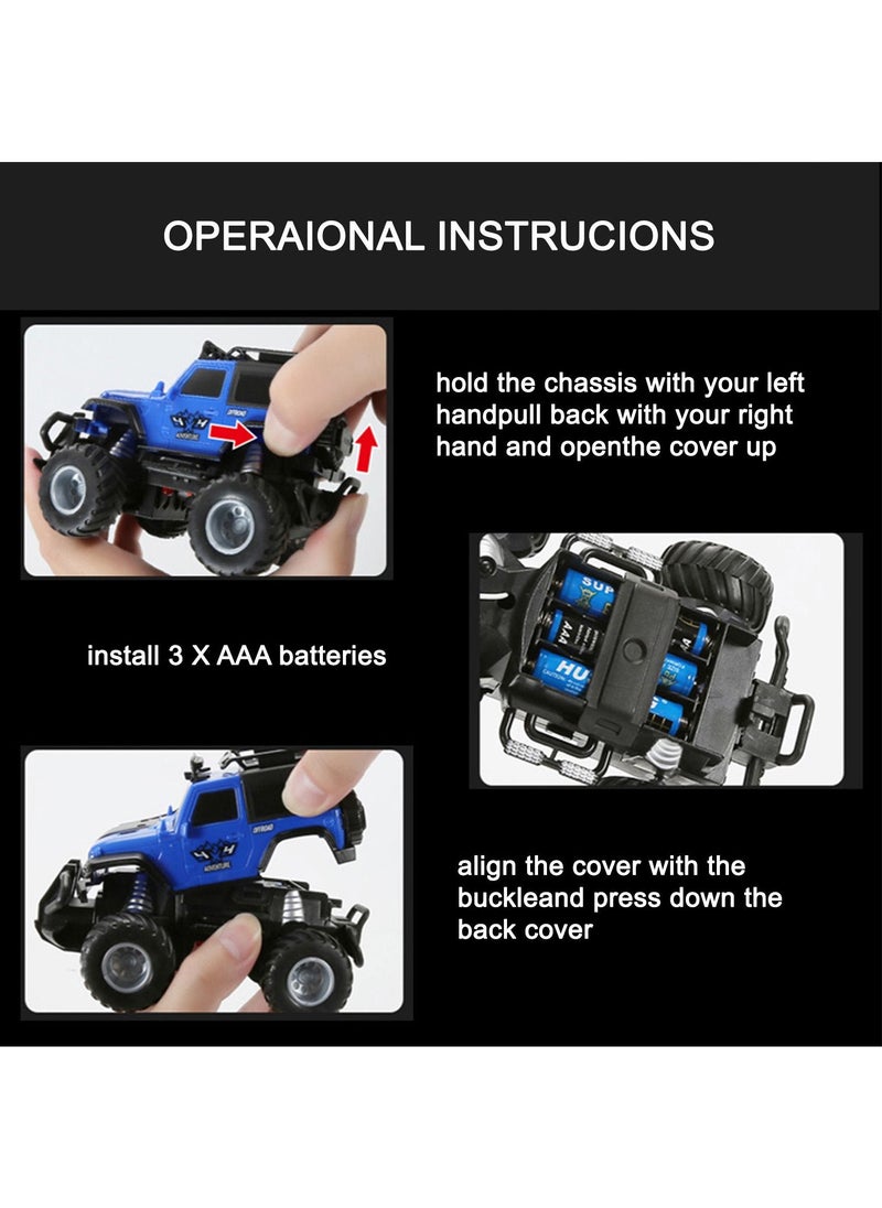 Swift 1:43 Off-Road Car Remote Control Cart, 4WD Metal Housing with Dual LED Motor, Gifts for Kids Blue  - Image 2