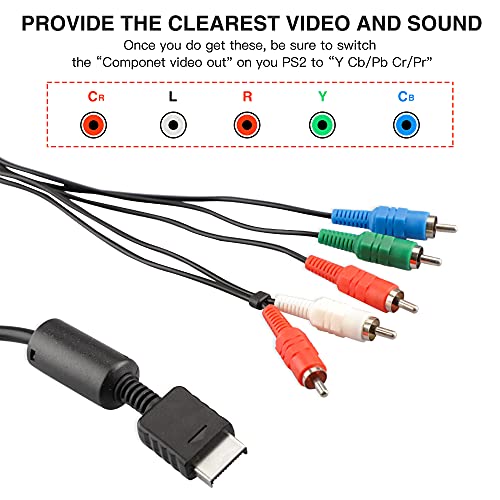 Xahpower 6Ft Component HD AV Cable for PS2/PS3/PS3 Slim, HDTV-EDTV (High Definition 480p) Compatible with PS2/PS3/PS3 Slim 5-Wire - Image 3