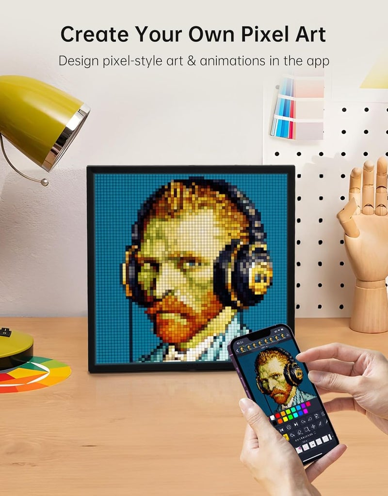 Divoom Pixoo-64 WiFi Pixel Art Display with a 64x64 LED Panel, Unique Lighting Decoration w/App Control - Image 2