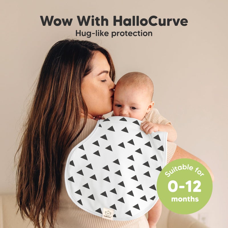 KeaBabies 4-Pack Baby Burp Cloths Baby Girl, Boy - Organic Cotton Burp Cloth, Extra Large, Absorbent, Soft Burping Cloths & Bibs Set for Babies, Newborn Burp Clothes, Thick Burp Rags (Grayscape) - Image 3