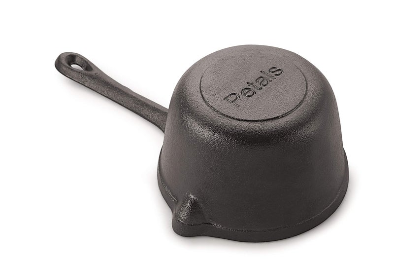 Petals Pre Seasoned Cast Iron Sauce Pan, 15cm/6inch Diameter (Induction Compatible) - Image 3