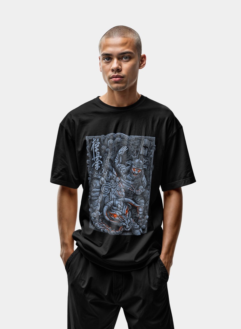 Hempelcat Power of Samurai Men's Casual T-Shirt Black 100% Pure Cotton Graphic Print Exclusive Edition Premium Quality Martial Arts - Image 4