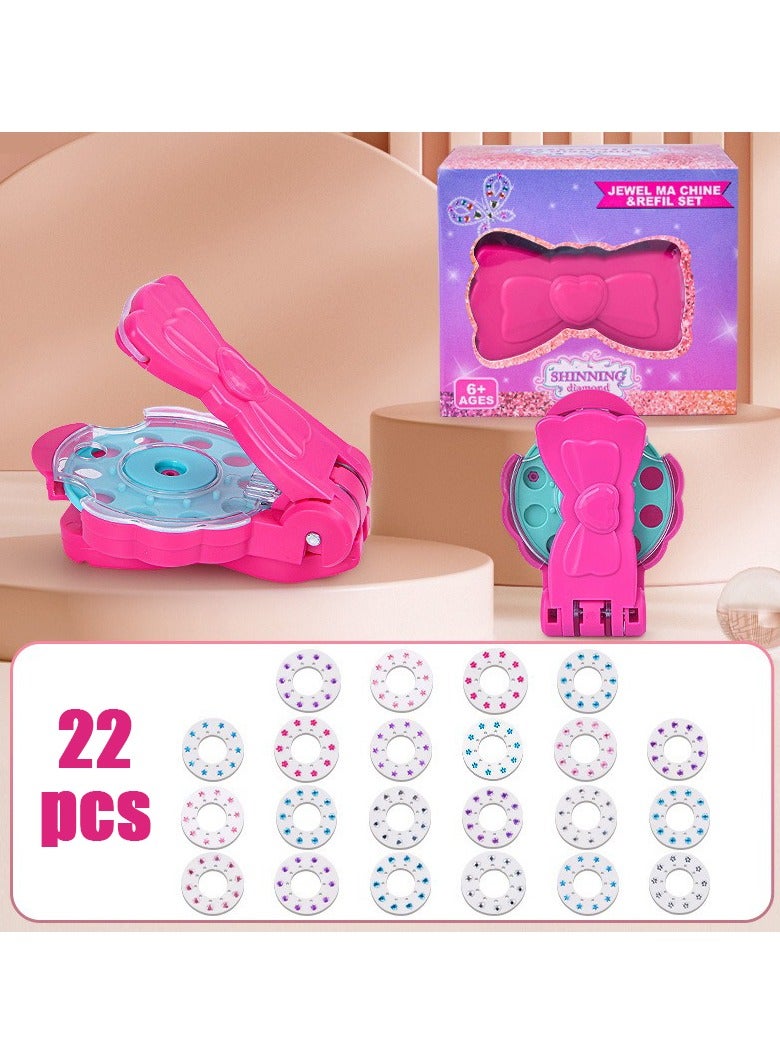 Hair Decorative Set, Dressing Toy，Girls Hair Stick Drill Toy with Rhinestones, Bling Bling Makeup Toy, Comes with 220 Sparkling Gems - Image 1