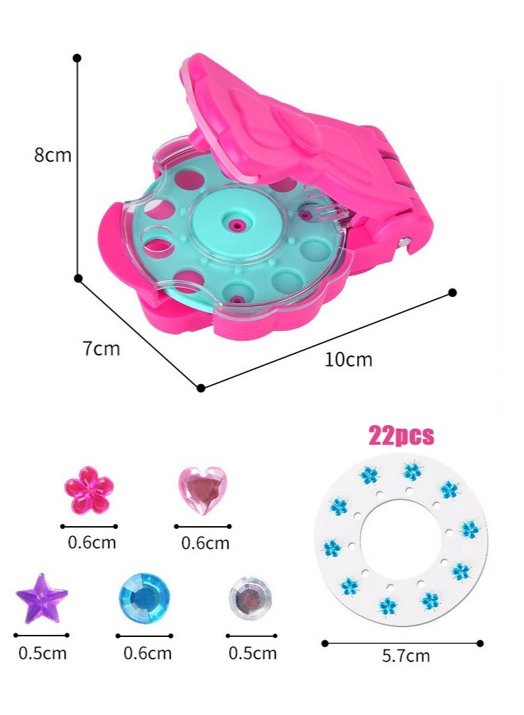Hair Decorative Set, Dressing Toy，Girls Hair Stick Drill Toy with Rhinestones, Bling Bling Makeup Toy, Comes with 220 Sparkling Gems - Image 3