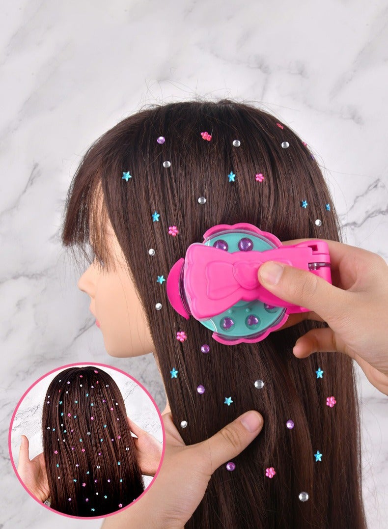 Hair Decorative Set, Dressing Toy，Girls Hair Stick Drill Toy with Rhinestones, Bling Bling Makeup Toy, Comes with 220 Sparkling Gems - Image 5