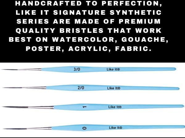 ARROLLIANT ARROLLIANT Long Liner Detail Paint Brush Set Ultra Fine Detail Brushes for Acrylic | Watercolor & Gouache Precision Art Brushes for Miniature, Art, Model & Canvas Painting (Set of 4, Sky Blue) - Image 4