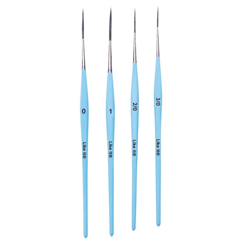 ARROLLIANT ARROLLIANT Long Liner Detail Paint Brush Set Ultra Fine Detail Brushes for Acrylic | Watercolor & Gouache Precision Art Brushes for Miniature, Art, Model & Canvas Painting (Set of 4, Sky Blue) - Image 5