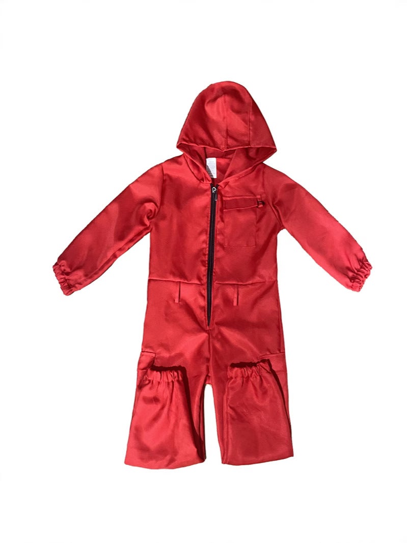 Halloween Red Zipper Jacket Crock Pants Suit Casual Jumpsuit Solid Color Work Uniform Performance Clothes - Image 3
