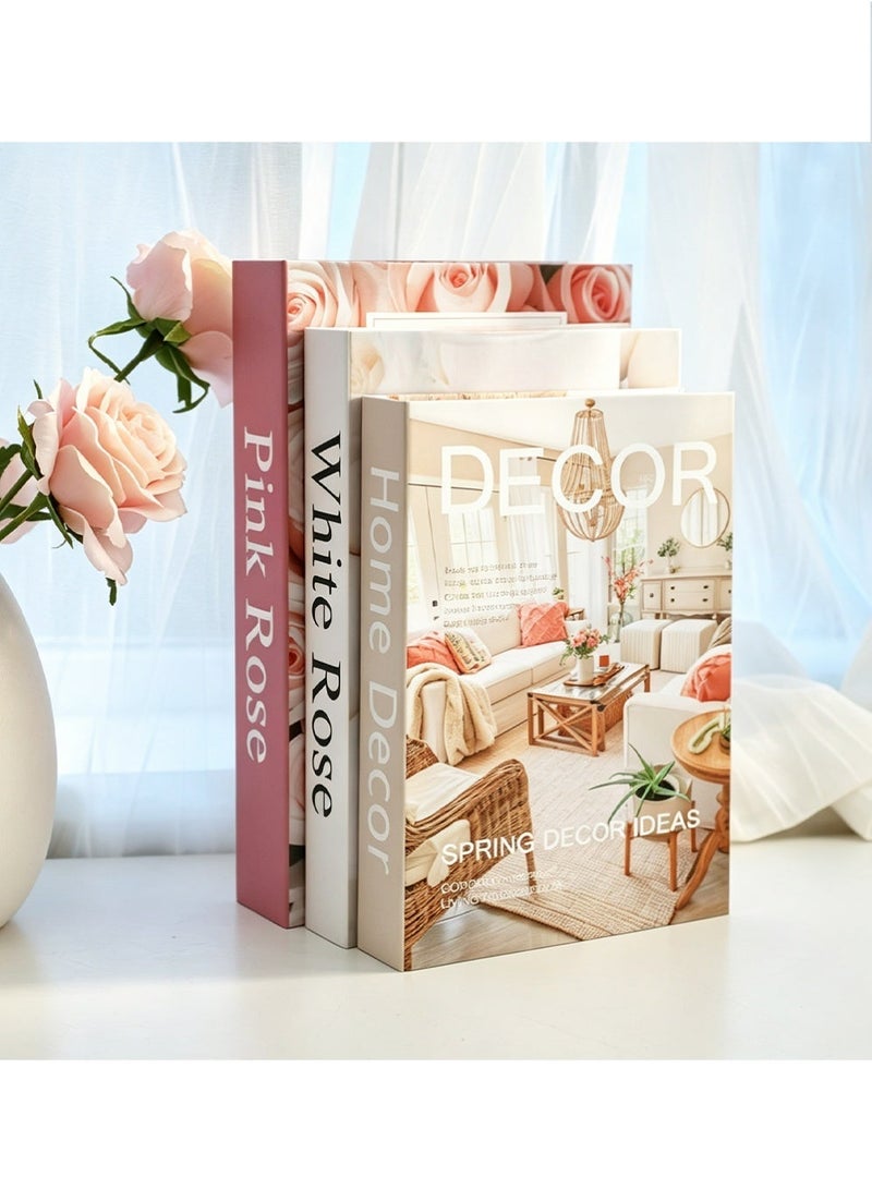 YOUGE 3Pcs Decorative Books,Fake Books For Home Decor,Aesthetic Books For Room Decor,Coffee Table,Living Room,Preppy,Book Shelf,Shelf Decor,Designer Books Decor Set Home Decor Ornaments - Image 2