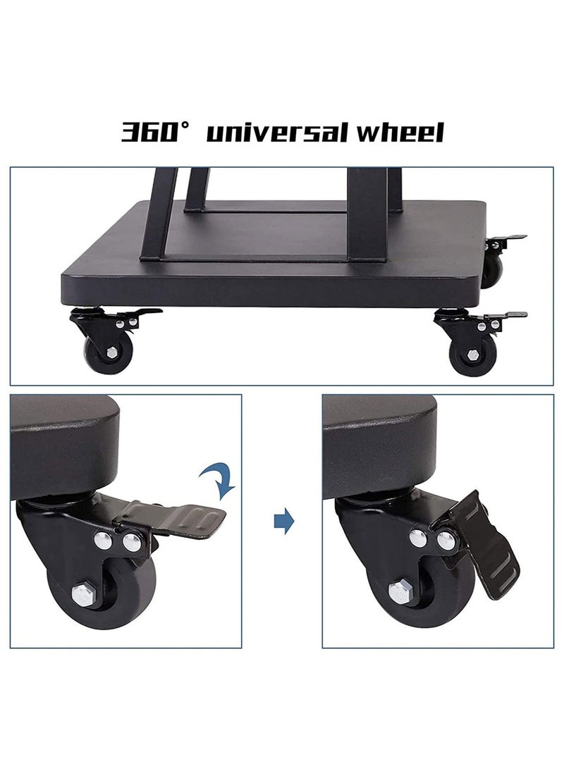 Mobile TV Stands Cart on Wheels for 42 to 86 Inch LED Flat/Curved TVs, TV Stand with Height Adjustable Shelves, Rolling Floor TV Cart, Holds Up to 220 lbs, Conference Commercial Home - Image 5
