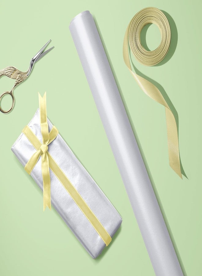WRAPAHOLIC White Matte Wedding Gift Wrapping Paper,Solid Color Pearl Glossy Wrapping Paper - Perfect for Baby Shower,Valentine's Day,Birthday,DIY Bouquet(17in x 32.8ft Roll, 46 Sq. Ft - Image 2