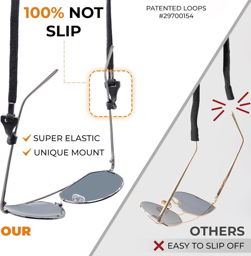 SIGONNA Eye Glasses String Holder Strap - Eyeglass Straps Cords for Men Women - Eyeglass Holders Around Neck - Sunglasses String Chain Lanyard Retainer - 2 Pcs (White Black) - Image 3