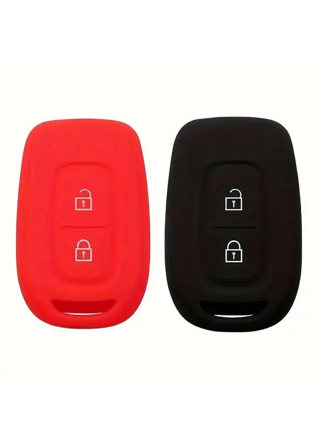 Black Silicone Rubber Car Key Case For Duster Scenic And Megane 2016 2017 Models - Image 1