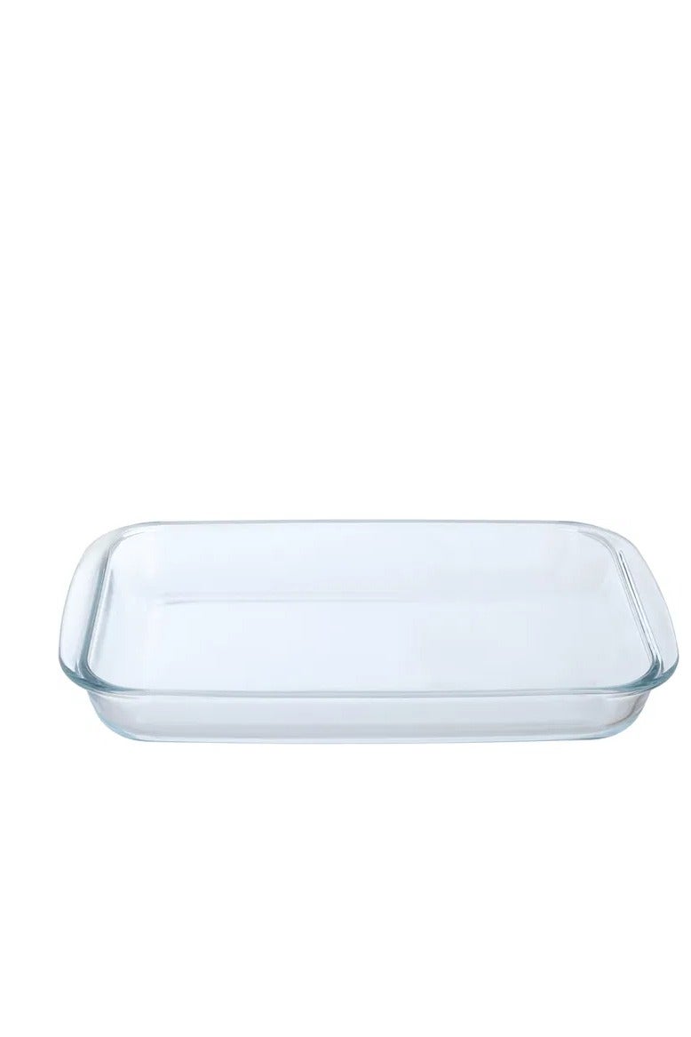 Alsaif Gallery Al Saif Gallery Glass Oven Tray, 2.9 cm, Rectangle - Transparent - Image 1