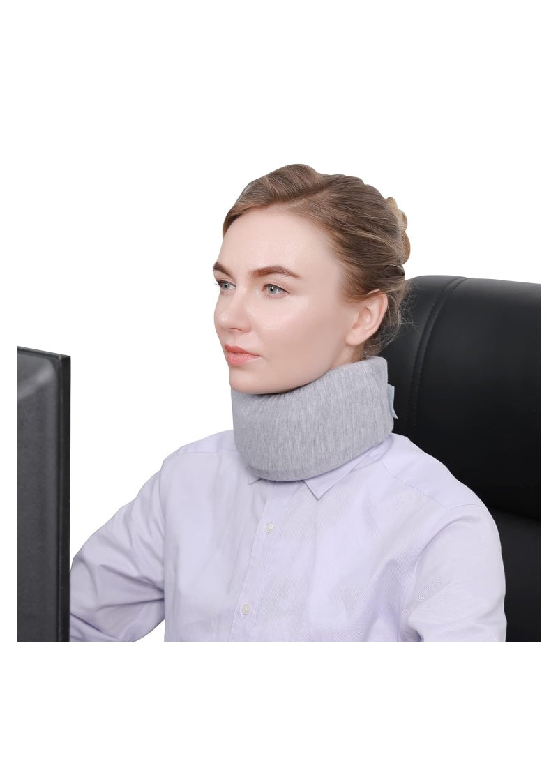 SOLARAE Neck Brace Foam Neck Support Brace for Sleeping Adjustable Neck Cervical Collar Traction Device for Women and Men Relieves Neck Pain and Spine Pressure (Grey) - Image 2