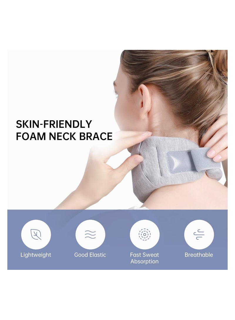 SOLARAE Neck Brace Foam Neck Support Brace for Sleeping Adjustable Neck Cervical Collar Traction Device for Women and Men Relieves Neck Pain and Spine Pressure (Grey) - Image 5