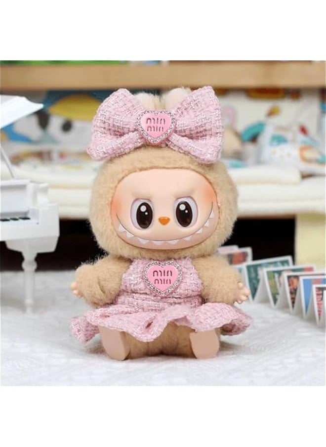 Arabest Labubu Designer Clothes Set for 17cm Dolls - Premium Fashion Dresses with Accessories - Luxury Chic Doll Clothing Bundle - Style E  - Image 2