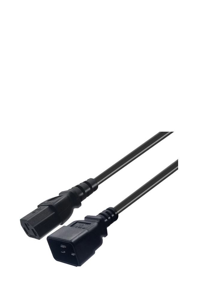 DKURVE - DKURVE PC Computer Power Cord  C20 Connector to C13 Adapter 10 Amp 250 Volt Black Cable for Power Distribution Unit 1.8m - Image 1