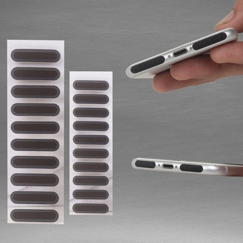 Careflection ملصقات حماية من الغبار لسماعة الميكروفون وبطارية الهاتف المحمول للأندرويد، والأجهزة اللوحية، وآيفون وآيباد، ملصقات لاصقة مضادة للغبار + ملقط مجاني + مناديل (10 قطع طويلة) - Image 1