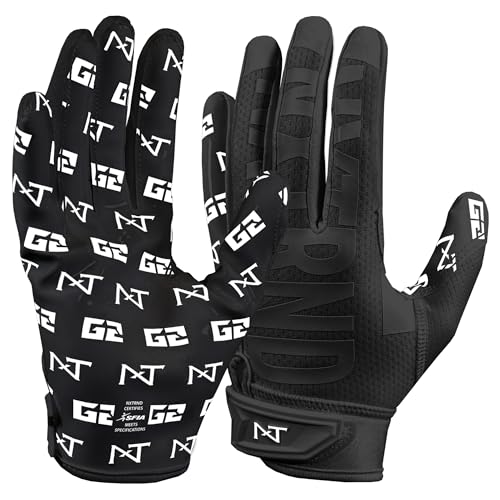 NXT NXTRND Nxtrnd G2 Pro Football Gloves Mens Ultra Sticky Elite Receiver Gloves Black Small - Image 1