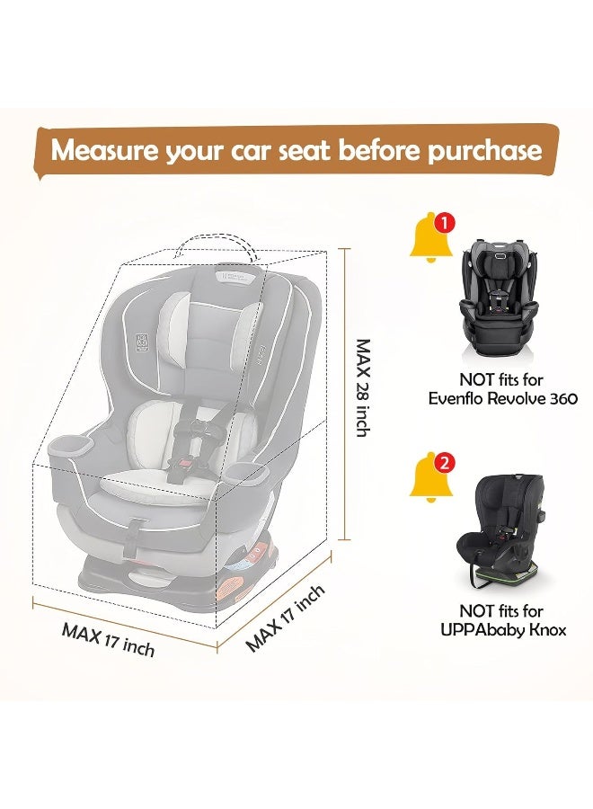 YOREPEK Gate Check Car Seat Travel Bag, Padded Carseat Cover for Airplane Travel, Car Seat Carrier for Airport, Baby Carseat Backpack for Air Travel, Baby Travel Gear (Grey) - Image 3