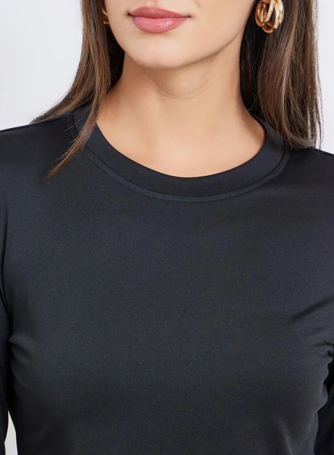 Styli  Black Fitted T-Shirt and Leggings Co-ords for Women | Best Price UAE