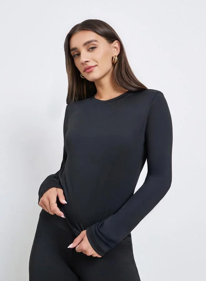 Styli  Black Fitted T-Shirt and Leggings Co-ords for Women | Best Price UAE