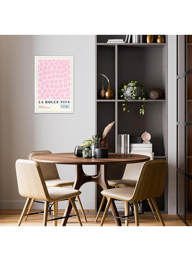 Home Trove TRLZHOA Retro La Dolce Vita Édition Limitée Exposition Temporaire Posters Flower Rome Natural Theme Art Pink Bouquet Flowers Plant Prints For Home Bedroom Dorm Office Wall Decor 12x16in Unframed - Image 3