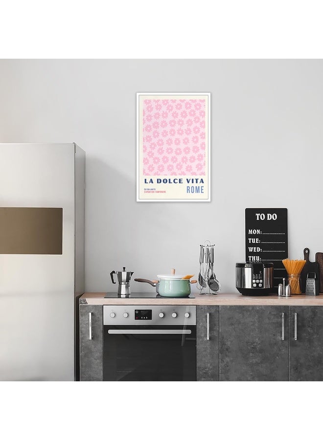 Home Trove TRLZHOA Retro La Dolce Vita Édition Limitée Exposition Temporaire Posters Flower Rome Natural Theme Art Pink Bouquet Flowers Plant Prints For Home Bedroom Dorm Office Wall Decor 12x16in Unframed - Image 5