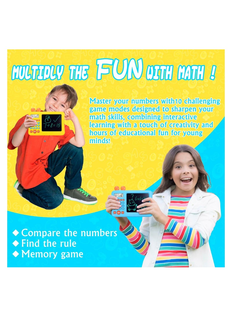 Math Learning Electronic Toy with Sketch Pad for Kids Ages 6-13 - Fun Calculator for Addition, Subtraction, Multiplication, Division, Number Comparison & Logic Skills - Perfect Gift in Blue. - Image 3