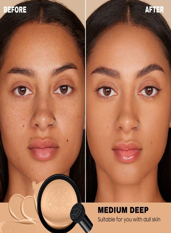 Ihrlpxkc Foundation for Older Women - Air Cushion CC Cream Foundation Makeup, BB Cream Concealer Full Coverage Moisturizing Concealer Brighten Long-lasting (Medium) - Image 2