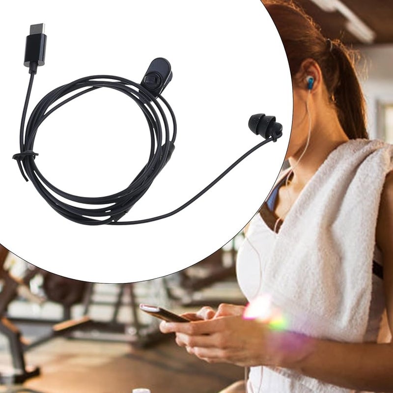 سماعة أذن واحدة USB C مع ميكروفون لإلغاء الضوضاء لأجهزة الكمبيوتر وموظفي الأمن - Image 2