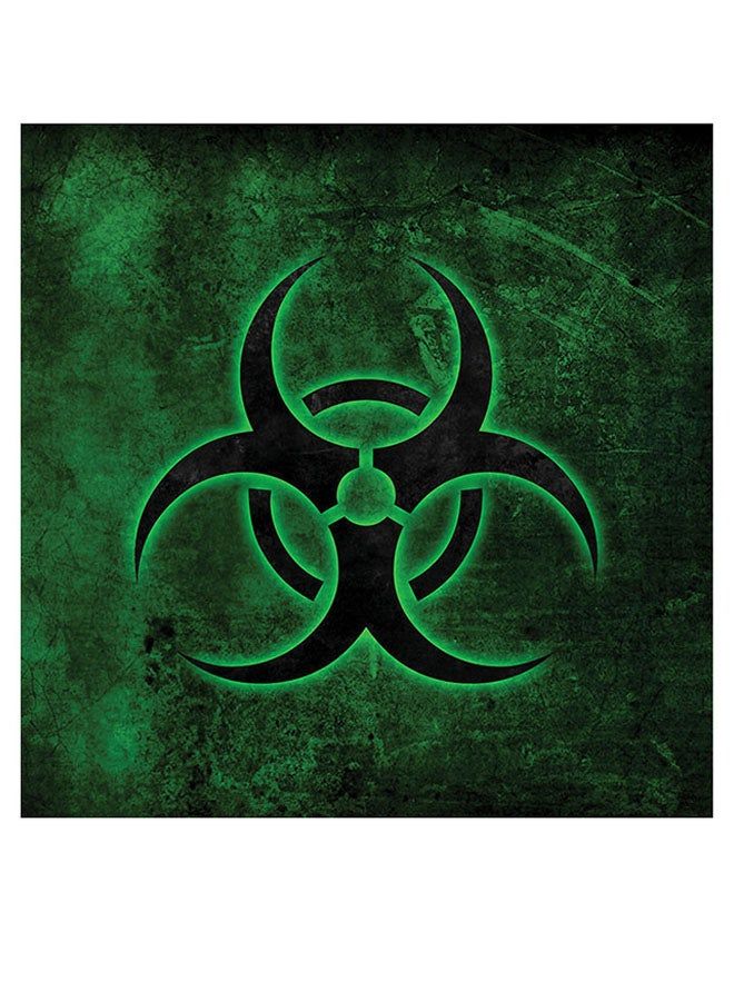 RYN فن الجدران المطبوعة بموضوع الخطر البيولوجي أخضر/أسود 30x30 سم - Image 2