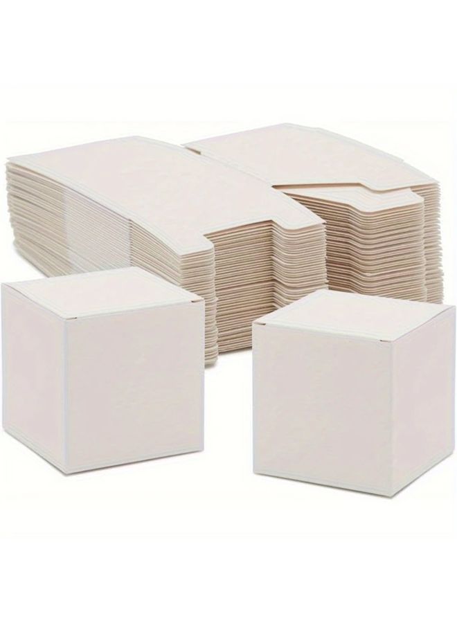 25 White Paper Gift Boxes 3 15x3 15x3 15 Inch With Lids For Holiday Decoration Craft Packaging - Image 1