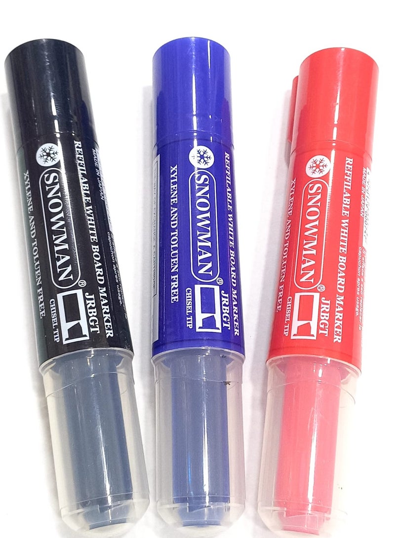 Snowman 3 whiteboard pen with chisel tip + spare parts(Different colors: blue, black and red )  - Image 4