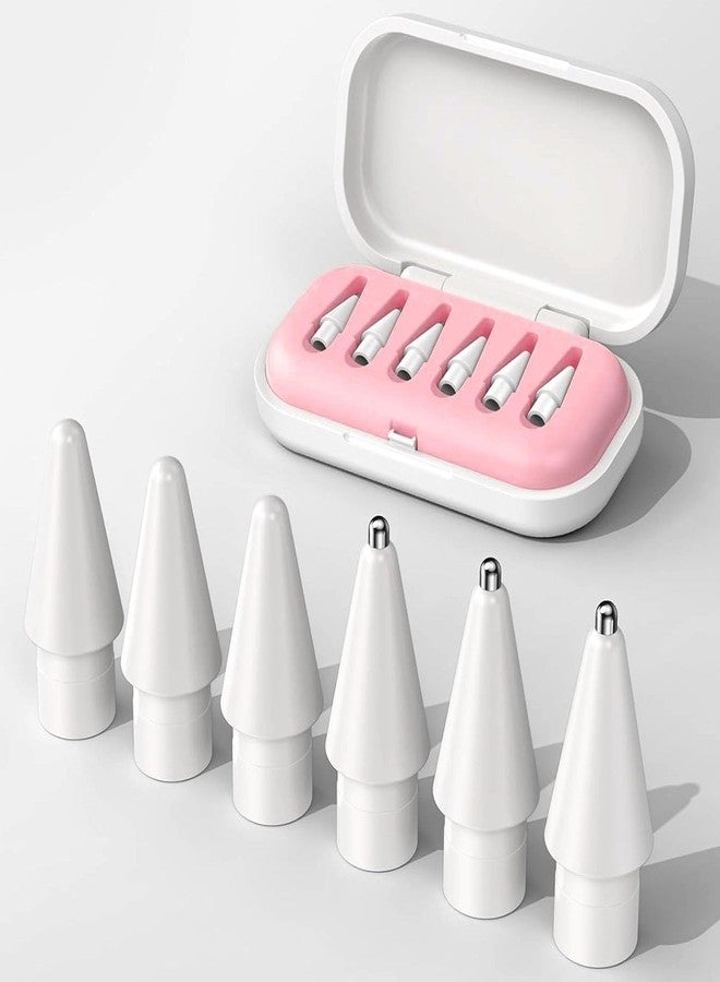 Blissleaf 6 Pack Replacement Tips for Apple Pencil, Needle Pencil Tips with Case, No Wear Out Apple Pencil Tips for Apple Pencil 2nd Gen/1st Gen/USB C/Pencil Pro, IPad Pro Pencil Sets (Pink) - Image 1