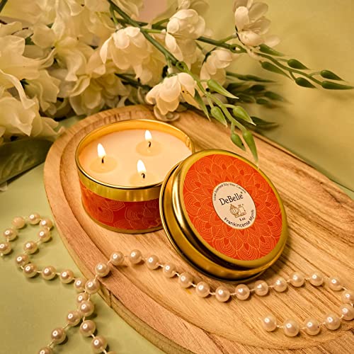 DeBelle Luxe Scented Soy Wax Candle Combo Pack of 5 | Best Gift for Home, Office | 3 Wick Candle | Aromatherapy Candle| Floral| Reusable Tin - Image 5