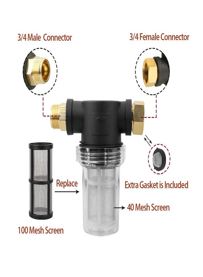 Sooprinse Garden Hose Inlet Filter for High Pressure Washer, Sediment Filter Attachment, 40 Mesh Screen, Extra 2 Pcs 100 Mesh, 3PCS O-Ring and 4PCS Filter Hose Washer - Image 2