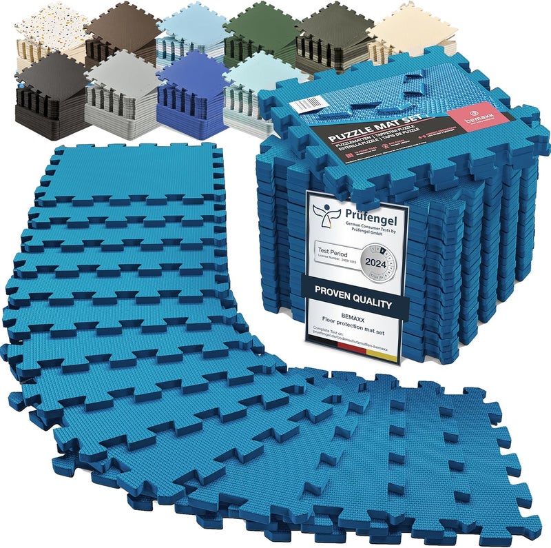BeMaxx Gym Mats Set - 18 pcs EVA Interlocking Foam Floor Tiles (12.6"x12.6"x0.4") 18sqft Protective Gym Flooring Sports Home Workout Exercise Mats Puzzle Garage Fitness Play-Room Garage Pool Treadmill - Image 1