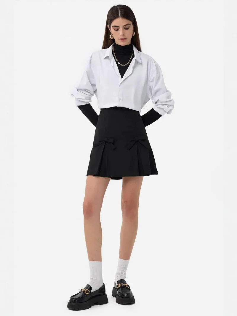 HICCUP Bow Detailed Mini Skirt