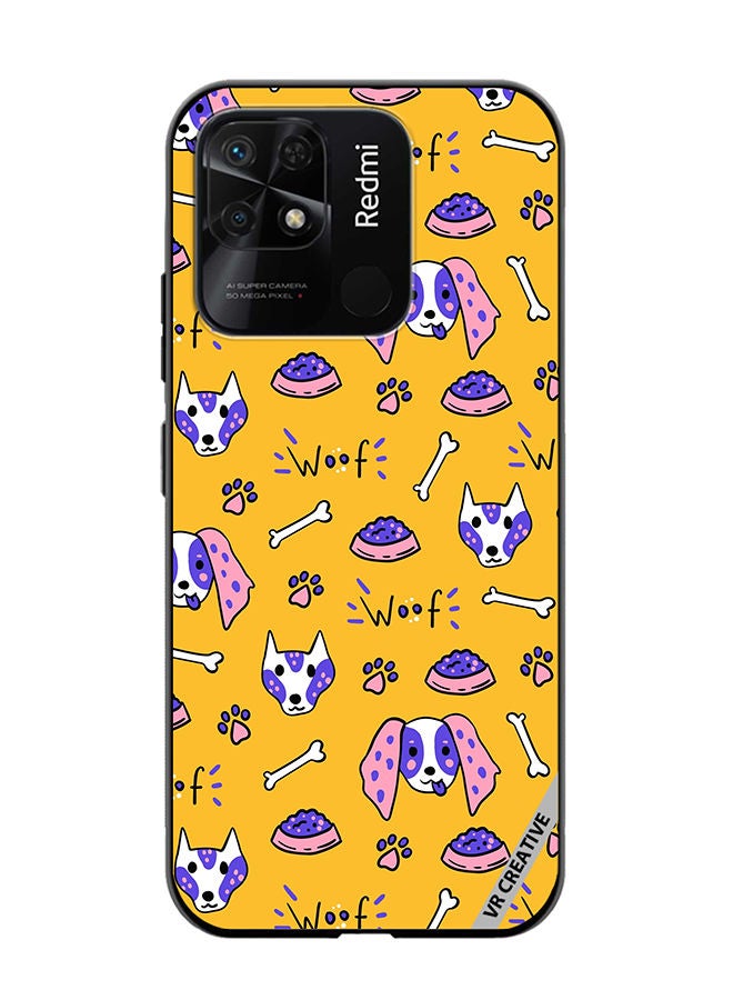 VR CREATIVE Protective Case Cover For Xiaomi Redmi 10C Dogs Funny Doodle Seamless Pattern Design Multicolour - Image 1