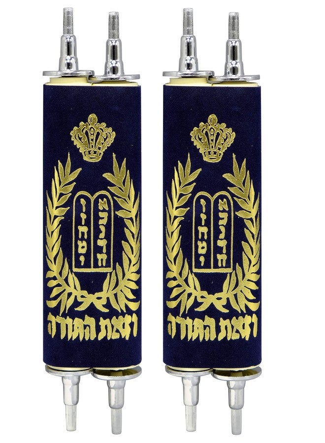 LJ Complete Torah Scrolls - Navy Blue - 7.5" Small (2-Pack) - Image 1