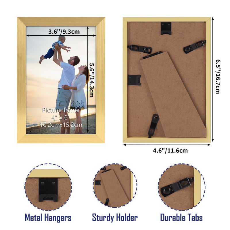 Hoikwo 18 Packs 4x6 Gold Multi Picture Frames Set for Family Photos  Artwork  Light Weight Bulk 4 by 6 Frames Pack for Wall Hanging and Table  Stylish Picture Frames - Image 2