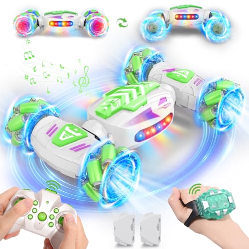 Nicella Gesture Sensing RC Stunt Remote Control Car 360 Rotating 4WD 24Ghz RC Cars Transform Hand Controlled Car Toys with Light Music Best Gifts for Boys Age 67 812 - Image 1