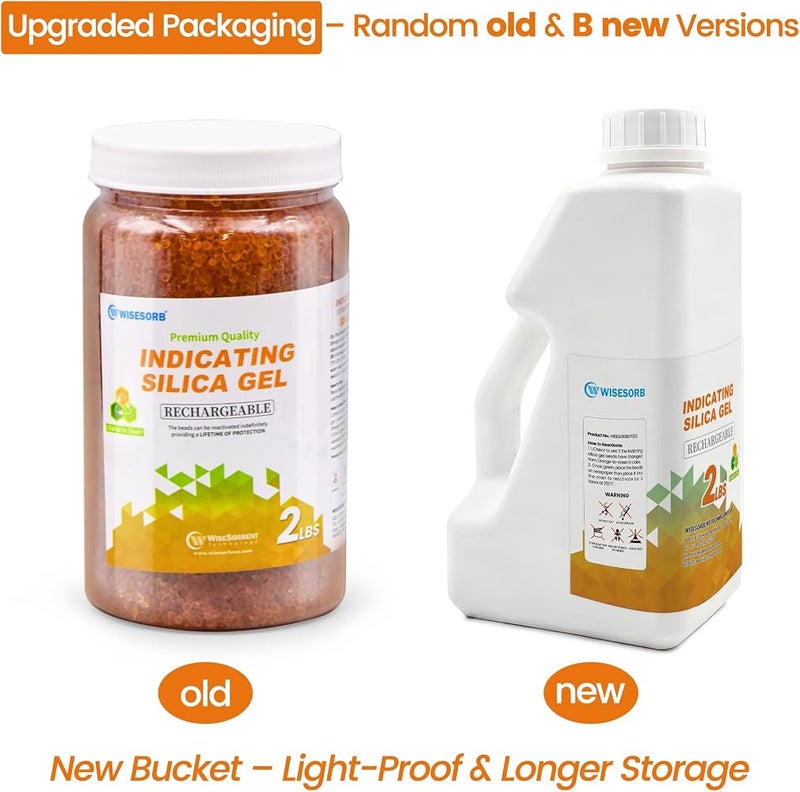 Wisesorb 2lbs Premium Orange Silica Gel Desiccant Beads(Industry Standard 2-4 mm) - Rechargeable & Indicating Silica Gel Beads - Image 2