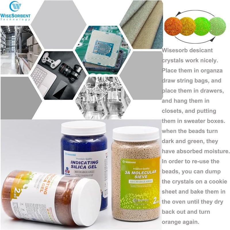 Wisesorb 2lbs Premium Orange Silica Gel Desiccant Beads(Industry Standard 2-4 mm) - Rechargeable & Indicating Silica Gel Beads - Image 5