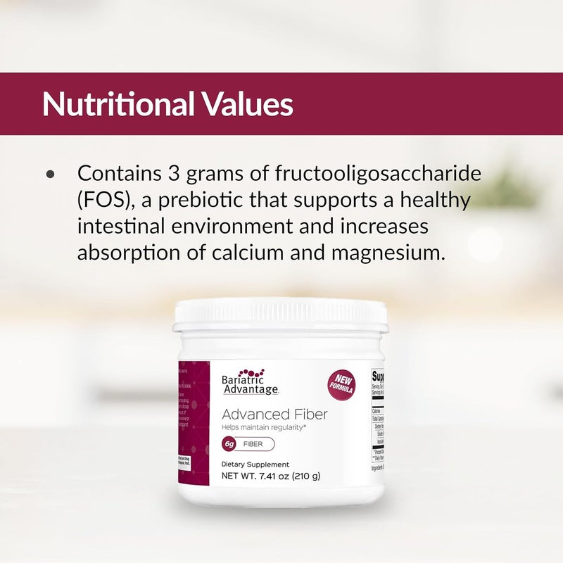 Bariatric Advantage Advanced Fiber Powdered Formula Supports a Healthy Intestinal Environment and Increases Absorption of Calcium and Magnesium  Unflavored 30 Servings - Image 5