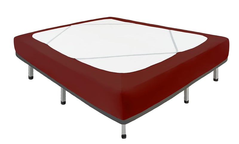 Biscaynebay Decorative Box Spring Cover King & Cal King Size  Burgundy Luxurious Jersey Knitting Stretchy Wrap Around 4 Sides Bed Skirt for Home/Hotels  Easy Fit Wrinkle & Fade Free Machine Washable - Image 3