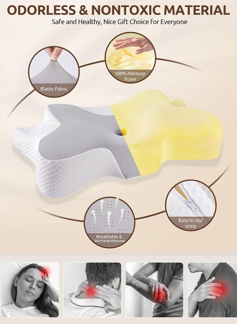 TIGER Skin Friendly Cooling Cervical Neck Pillow Head and Neck Support Sleeping Cushion Pillow with Soft Comfort High Elastic Fiber Fabric Adjustable Ergonomic Design for Back and Stomach Side Sleeping Support - Image 2